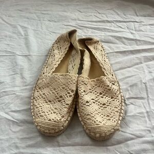 Talbots Cream Crochet Espadrilles